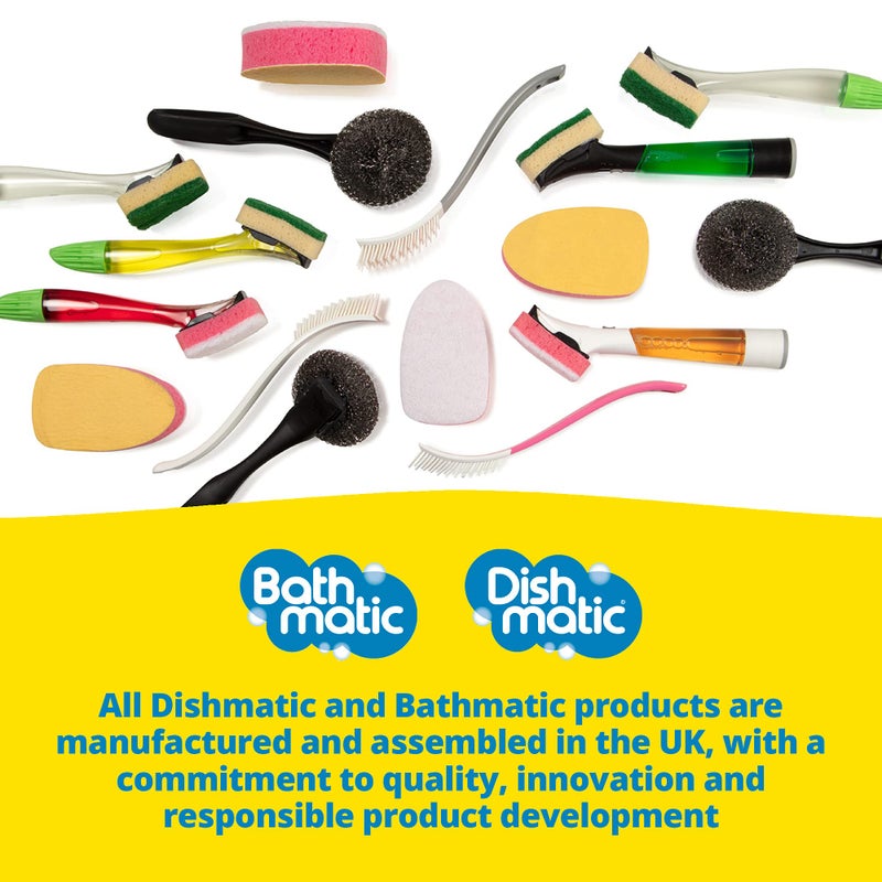 Dishmatic Scrubbee Washing-Up Stainless Steel Scourer for BBQ, Grill, Oven â€“ Kitchen Washing-Up Handle with Easy-Grip Handle - Image 5